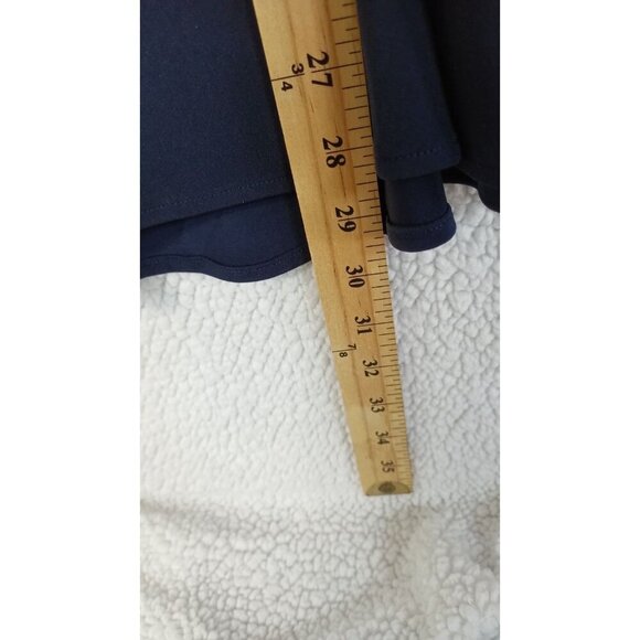 CARMEN Marc Valvo Womens Blouse Plus Size 3X Navy Blue Button Up Bling Stretch - Picture 10 of 16